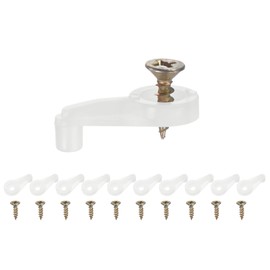 M METERXITY 100 Pack Glass Retainer Clips, Offset 4mm Glass Panel Retainer Clips Bracket Screen Door Clips W Screws for Fixing Mirror/Glass/Cabinet/Doors/Windows [Cylindrical, Translucent]