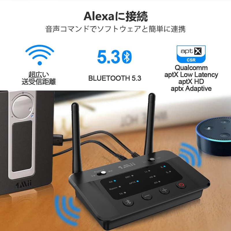 1Mii Bluetooth Transmitter Audio Receiver Bluetooth 5.3 Transceiver, for TV