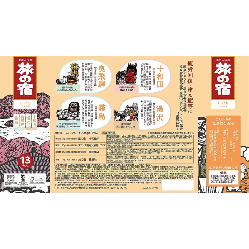 TABINO YADO Japanese Bath Salt 0.9 oz (25 g) x