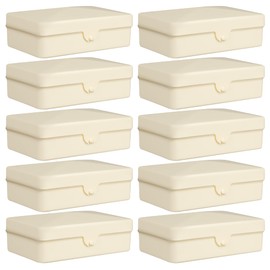 Dukal DawnMist - Caja de jabón de plástico marfil, duradera y compacta, paquete de 10 unidades, perfecta para viajes, baño o gimnasio, diseño a prueba
