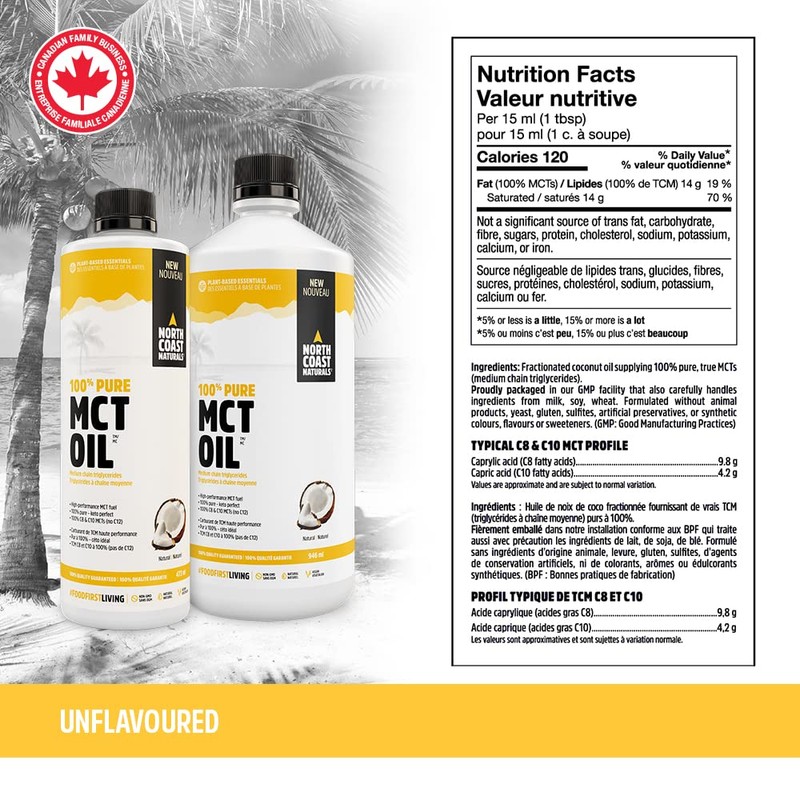 North Coast Naturals 100% Pure MCT Oil – Isolated from