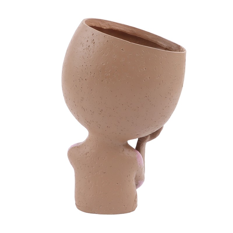 Girl Head Flowerpot Resin Face Planter Succulent Flowerpot Decoration for