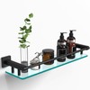 SFGSOWOR Bathroom Glass Shelf 20IN Rectangular Stainless Steel Tempered Glass