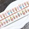 LBPEPAMZ 30Pcs Colorful Flower Press on Nails Medium Almond Fake