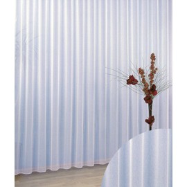 Fashion-and-joy 96 Sheer Curtain Semi-Transparent with Gathering Tape and Lead Weighted Bottom in Many Sizes HxB 245 x 300 cm