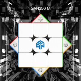 GAN 356 M, Speed Cube 3x3 Magnetic Speedcube Stickerless 356M Fidget Toys for Kids Adults, No Extra GES Puzzle - Variation: GAN356M（Light-Weighted）
