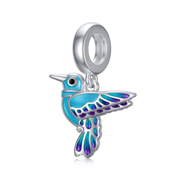 LONAGO Hummingbird Charm 925 Sterling Silver Dangle Bead Fit Snake