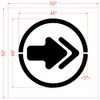 46" Dunkin Donuts Straight Arrow Circle Stencil - 1/16" (.063")