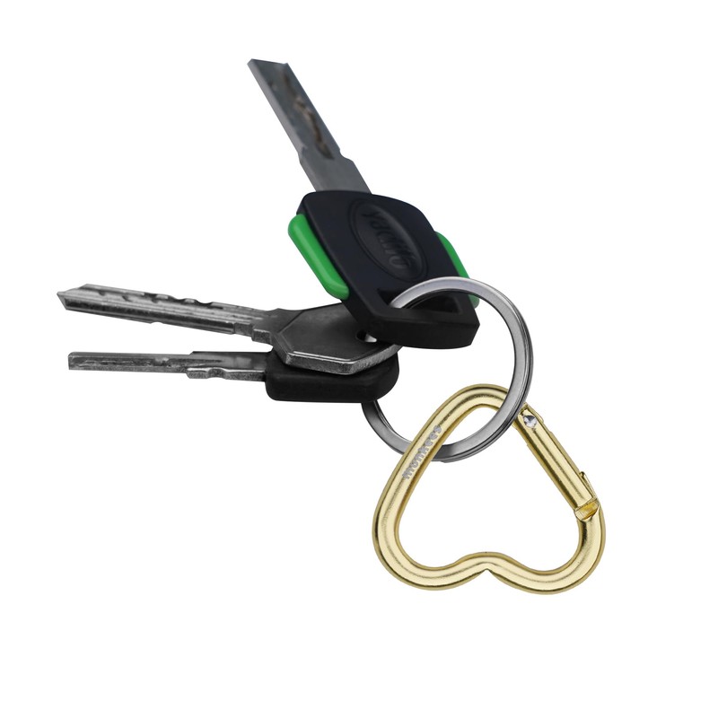 munkees, 2 x Mini Heart Carabiner Key Ring Gold 3222
