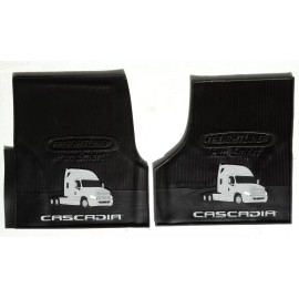 Freightliner Cascadia OEM Black Rubber Floor Mats 2Pc with Gray Logo  2008-2017