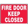 Accuform "Fire Door - Keep Closed" Safety Sign, Accu-Shield™, 10