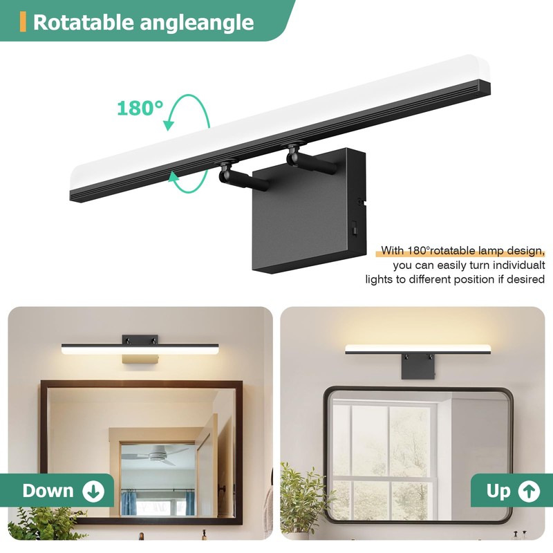 KELIDEN Black Vanity Light 24", 18W LED Bathroom Light Bar