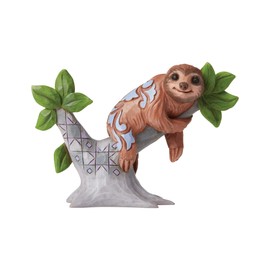 Enesco Jim Shore Heartwood Creek Sloth on Tree Miniature Figurine, 2.88 inch, Multicolor