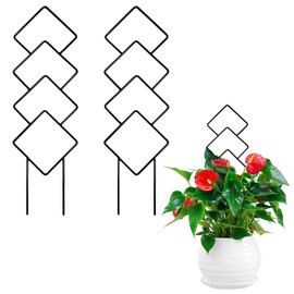 Metal Indoor Plant Trellis, Outdoor Decorative Support for Climbing Plants, Small Trellis for Potted Plants, Perfect for Vines, Ivy and Pothos (2 Pack Black Squre)
