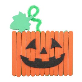 Fun Express 3" x 4 3/4" Jack-O’-Lantern Craft Stick Magnet Craft Kit - Makes 12