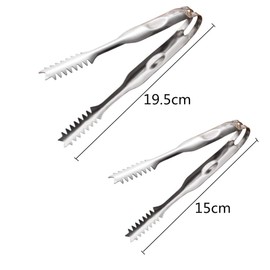 2 Pieces Food Tongs Stainless Steel Tongs Mini Ice Tongs Used for Easy to Cook Grill Buffet Ice Cubes Oven(6”and 8”)