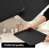 2‑Pack Black Non‑Slip Rectangular Plastic Food Serving Trays 12.2×8.9in