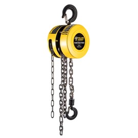 YELLOW JACKET Hand Chain Hoist 1 Ton 2200 Lbs Capacity Chain Block, 10 Feet with 2 Heavy Duty Hooks for Warehouse Automotive Machinery, Manual Chain for Lifting Good, Yellow