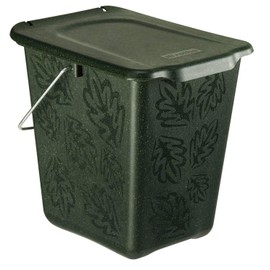 Rotho Greenline compost bin 7 l, plastic (PP), green, 7 liters (26 x 20,8 x 25,2 cm)