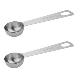 BERYLER 2 PCS 1 Teaspoon(5 mL | 5 cc | 1/3 Tablespoon) Single Measuring Spoon, Stainless Steel Individual Measuring Spoons, Metal Measuring Spoons Only