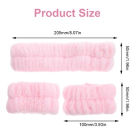 Kit Bandeau Femme et Deux Manchettes Soin - Ideal for Maquillage (Rose)