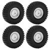 4pcs 55mm Front Rear Rubber Tires and 24 Hole Wheel