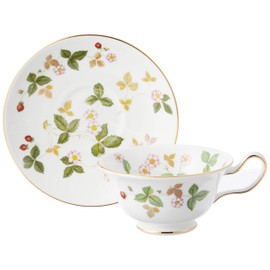 Wedgwood 1053287 Wild Strawberry Cup and Saucer (Peony) Wedding Gift