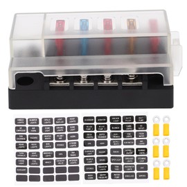 CHILDWEET 1set Way Fuse Block for Automotive Car Fuse Holder for Easy Installation and Maintenance for Electrical Upgrades Includes Label Stickers for Custom Use