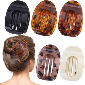 QOWIJEX 5 Stück entenschnabel haarspange, Haarklammern Flach Damen,Flat Claw Clip, Rutschfeste Haarklammer,Starker Halt Seitliche Haarklammern für Dickes und Dünnes Haar