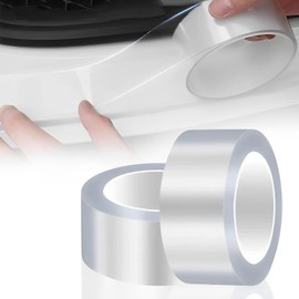 bssmmai 2 Stück Auto Einstiegsleisten Schutz 5cm*10m, Carbon Aufkleber, Auto Einstiegsleisten Kohlefaser Aufkleber, Selbstklebend Schutzfolie Lackschutzfolie für Auto Fahrrad Motorrad（Transparent