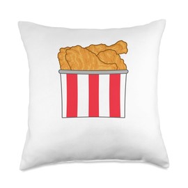 Fried Chicken Chef Food Quotes Box Delicious Fast Food Chicken Nugget Throw Pillow, 18x18, Multicolor