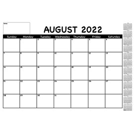 2022-2023 Academic Year Desk Calendar Black/White with Previews, 12 months from August 2022-July 2023 with notes space and holidays, 13â x 19â Wall/Desk Calendar for Teacher Planner, Daily Planning, Lesson Plans, Classroom Office Home, Organization