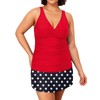 Daci Women Plus Size Tummy Control Tankini with Skirt Two