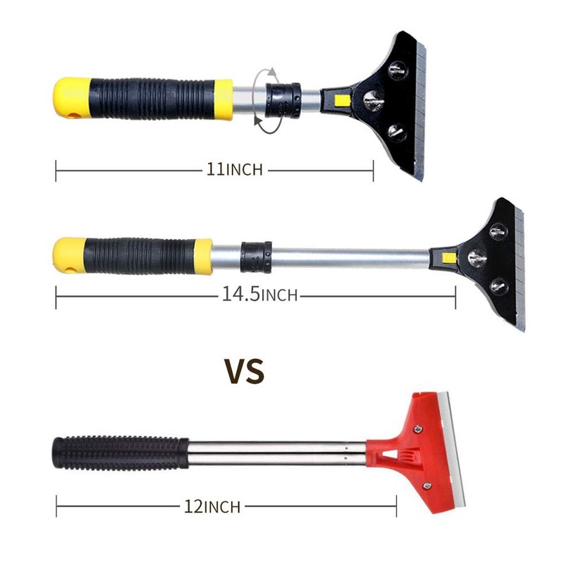 POLUTS Paint Scraper Long Heavy Duty Wallpaper Removal Tool Adjustable