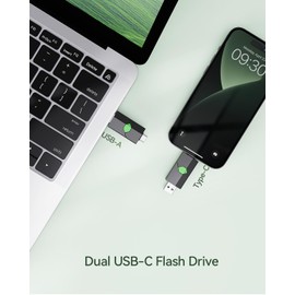 K&ZZ Type-C USB Flash Drive 64G, Thumb Dual Drive USB 3.0 + Type-C, USB Stick for Smartphones and Computers