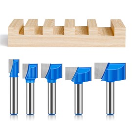 WOBLLMX 8 mm Shank Floor Cleaning Cutter Set 5 Pieces, Carbide Blade Cutter Durable and Sharp for Woodworking Tool Bit (10 mm/16 mm/22 mm/25 mm/32 mm)