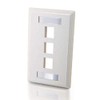 C2G 03412 3-Port Keystone Single Gang Wall Plate, White