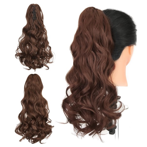 Gairyan Ponytail Extensions, 45 cm, Claw on Ponytail Hairpiece, Clip