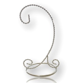 BANBERRY DESIGNS Silver Christmas Ornament Stand - 9-inch Ornament Holders - Chrome Stands - Set of 8