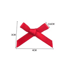 HugeDE 100 Pcs 4 x 3cm Mini Satin Ribbon Bows Craft Tiny Bows Pre Tied Bows Fabric Bow Appliques Small Bowknot Decoration for Gift Wrapping Hair Clip Making Black