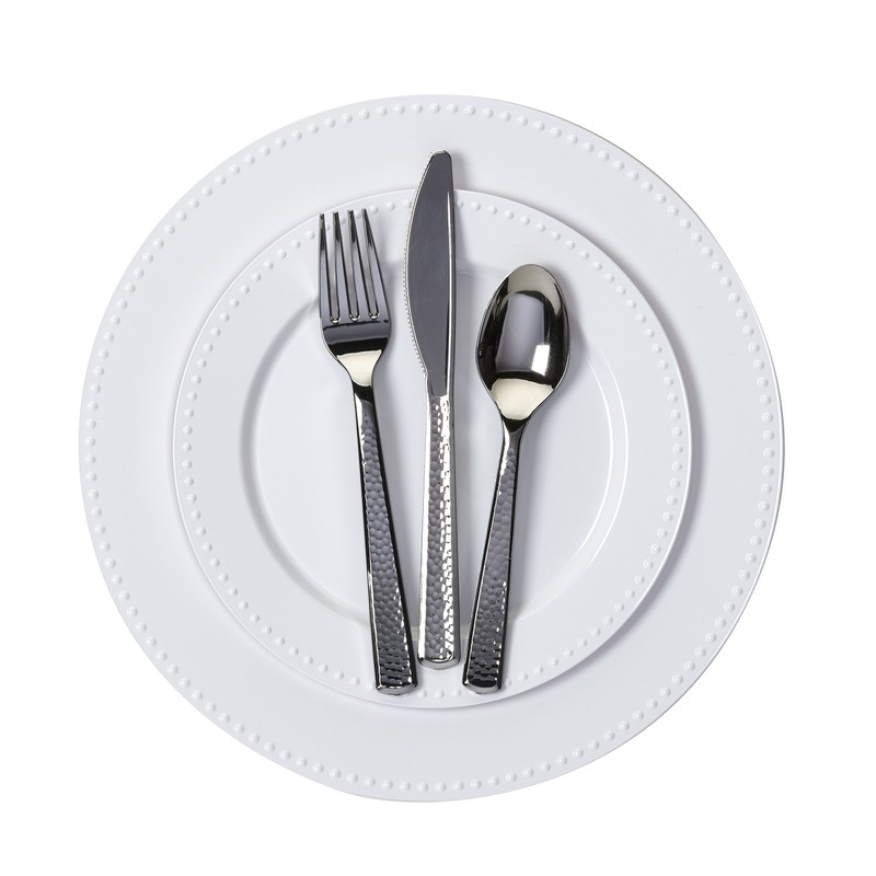 Mozaik Premium Plastic Pearl Service for 8 with Assorted Cutlery,