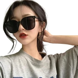 88flix Korean Sunglasses, Wide Wide, Frame, Stylish, Large Sunglasses, Date Glasses, Retro, Black