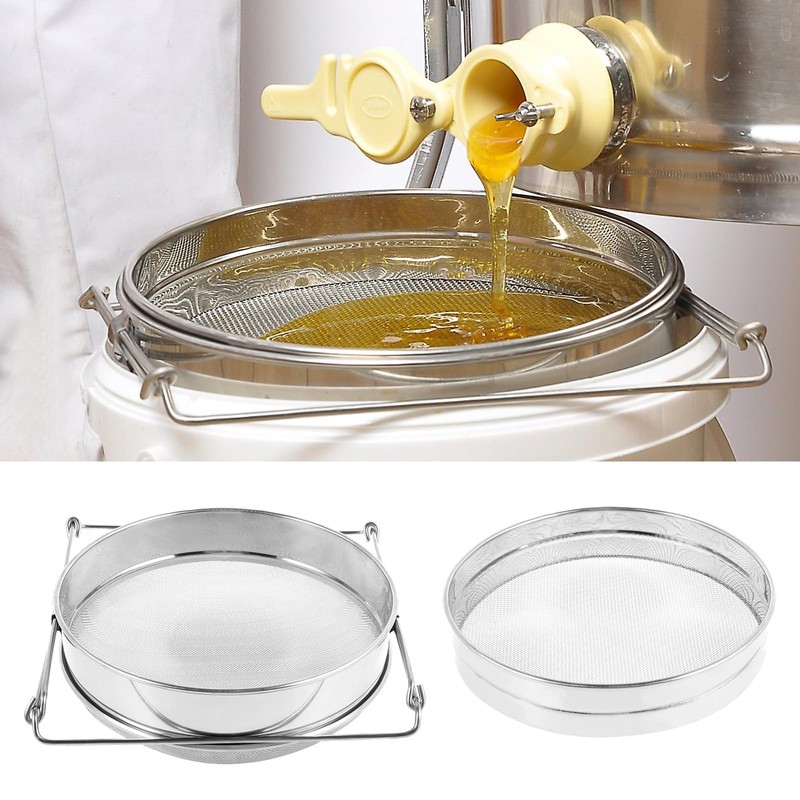 Double Sieve Honey Strainer with Extendable Arms, Stainless Steel Honey