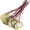 LUORNG 16PCS 27mm Piezo Discs with Leads Mic Drum Trigger Acoustic Pickup CBG Guitar Piezo Amplifiers Discs for Acoustic Guitar Drum