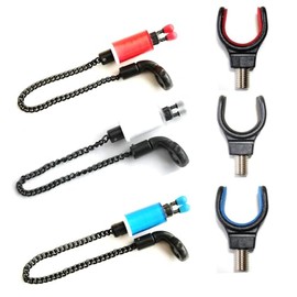TJR Tackle 6pc Bobbins Bite Indicators & Rod Rest Set Carp fishing Tackle for Bite Alarms and bank sticks (Red, White & Blue)