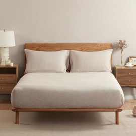 DAPU Linen Fitted Sheet, 100% French Natural Flax, Breathable, 140 x 200 + 30 cm, Fitted Sheet with Elastic, Oeko-Tex 100 Standard Bed Sheet, Stonewashed Soft Bed Sheet, Grey