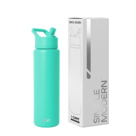 Simple Modern Summit Water Bottle with Straw Lid | Vacuum Insulated Stainless Steel | Leak Proof BPA-Free Cup for Travel, School, Sports | 30oz, Tropical Wave