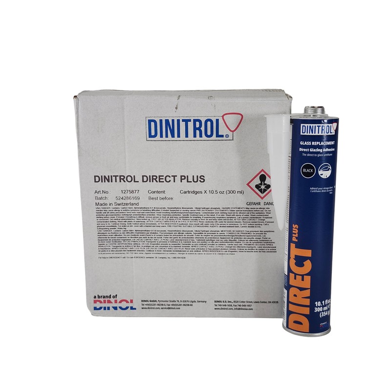 Dinitrol Direct Plus Primerless to Glass Windshield, Automotive Urethane Adhesive