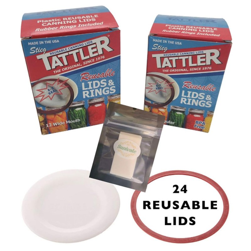 Reusable Canning Lids Bundle Includes 12 Wide and 12 Regular