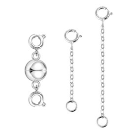 ALEXCRAFT 925 Sterling Silver Magnetic Necklace Clasp Jewelry Clasps Necklace Clasps and Closures, 925 Sterling Silver Necklace Extender Silver Magnetic Bracelet Clasp Connector Jewelry Making